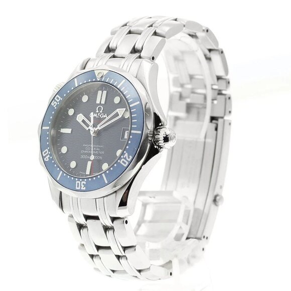 OMEGA Seamaster300 2222.80 Date Co-Axial Navy Dial Automatic Boy's Watch - Picture 8 of 9